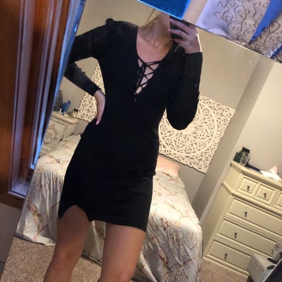 WAYF Black Sweater Dress - Picture 1 of 2